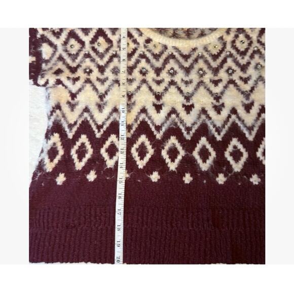 VTG RARE 90s Y2K Abercrombie & Fitch Boxy Nordic Fair Isle‎ Ski Lodge Sweater SM - Picture 4 of 6